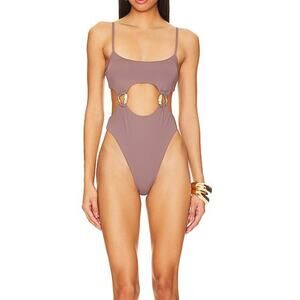 Riot Swim Bora One Piece Swimsuit in Taupe Size Large
